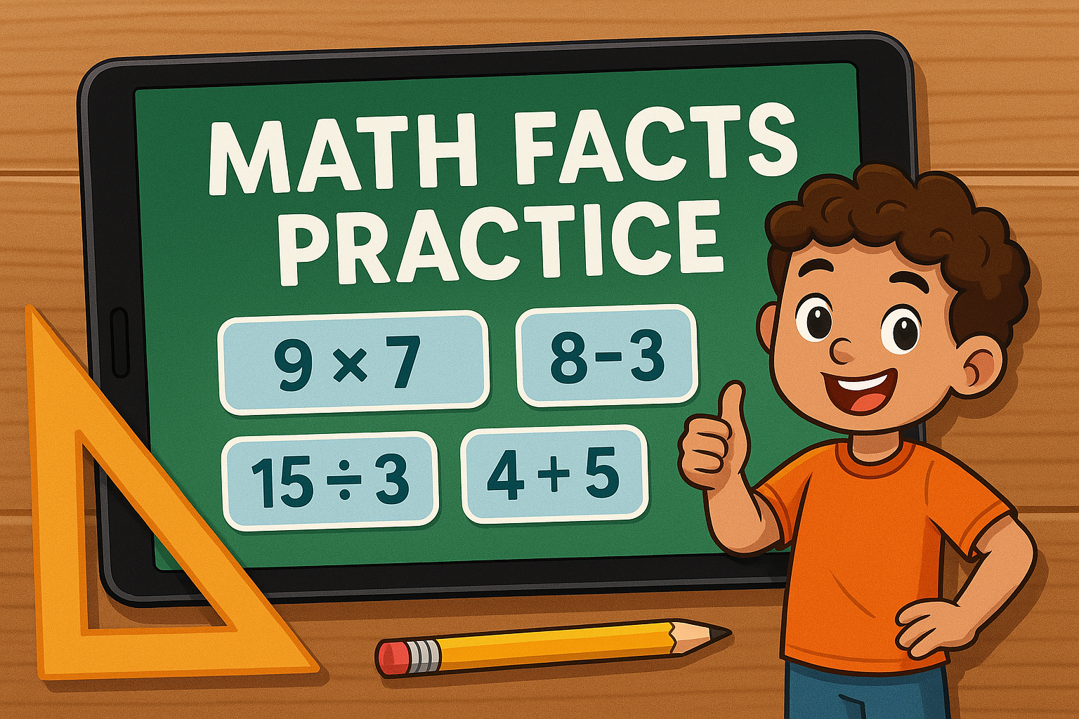 Screenshot of Math Facts Practice game